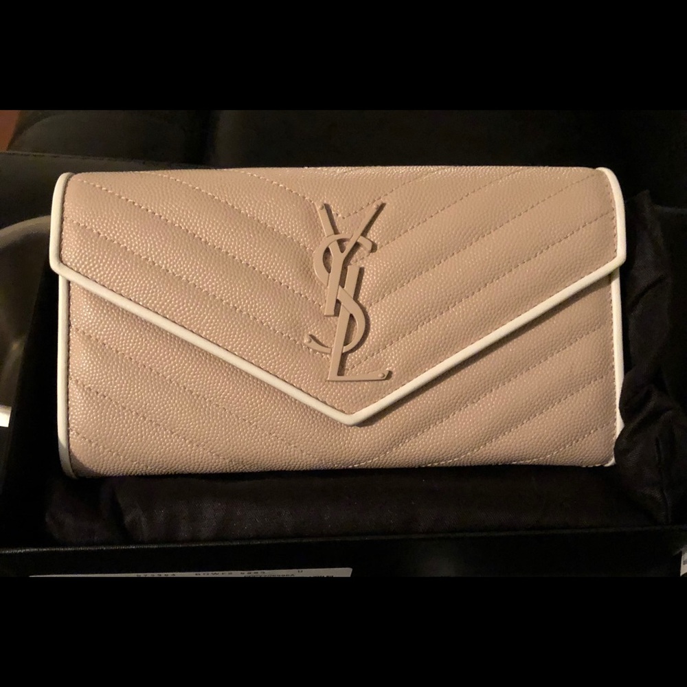 Authentic YSL large flap wallet/ clutch